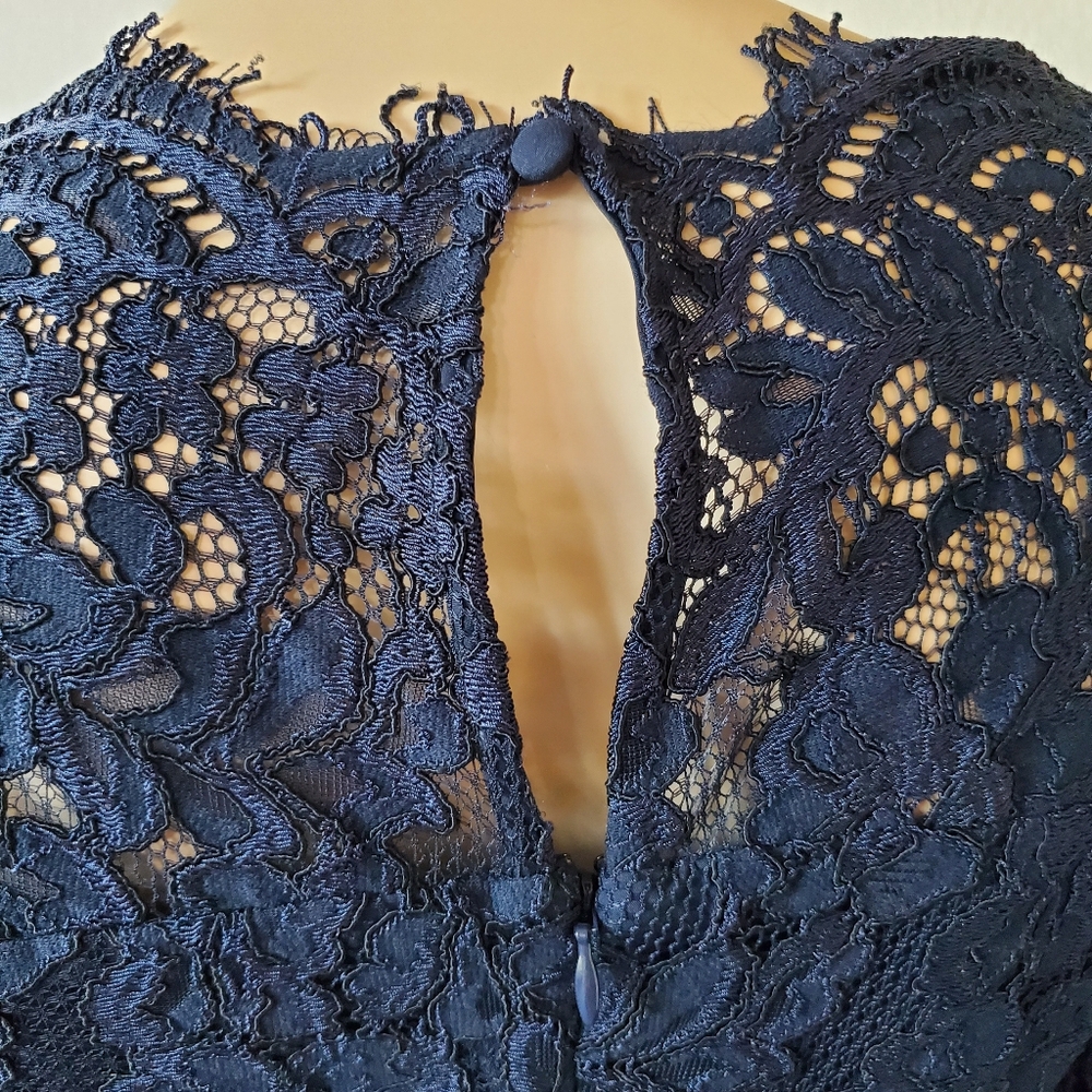 HOBBS VANESSA PENCIL DRESS NAVY LACE SIZE US 4 NWT - Picture 14 of 16
